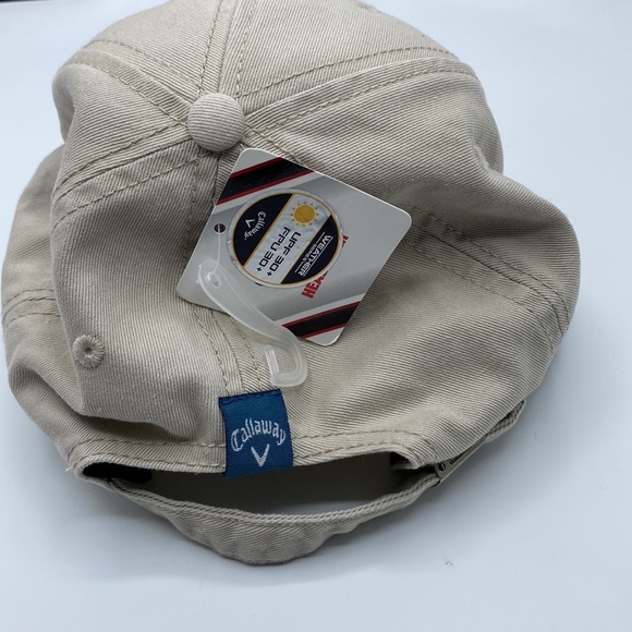 NWT Callaway Heritage Cream and Teal Blue Adjustable Golf Hat Cap - Picture 2 of 9